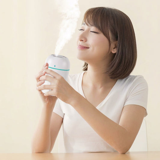 Mini Humidifier, 300Ml Portable Small Humidifiers for Baby, Car Humidifier Diffuser for Travel Plants Bedroom Desk Office, Cool Mist Air Humidifier with 7 Color Night Lights