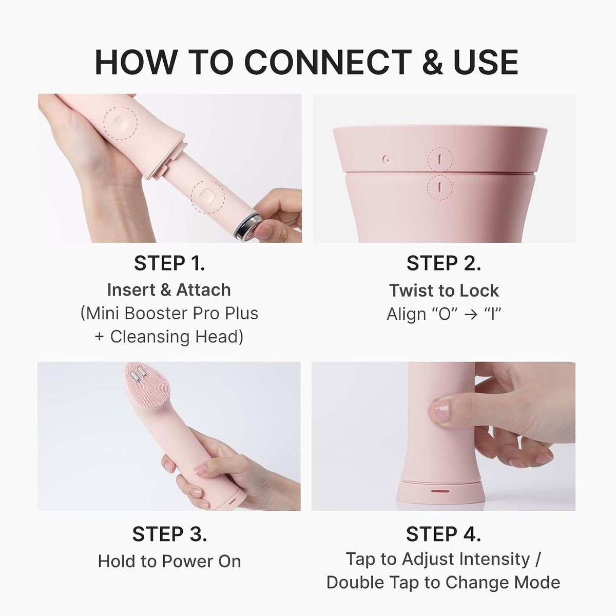 Mini Booster Pro plus Pink Cleansing Duo Set: Mini Booster Pro Cleansing Device Pink and PDRN Capsule Foam Cleanser | Pore, Makeup, Excess Sebum Care | Deep Cleansing Routine, Korean Skincare